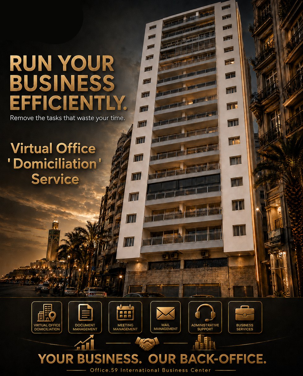 Office 59 Business Center, domiciliation et services back-office &agrave; Casablanca